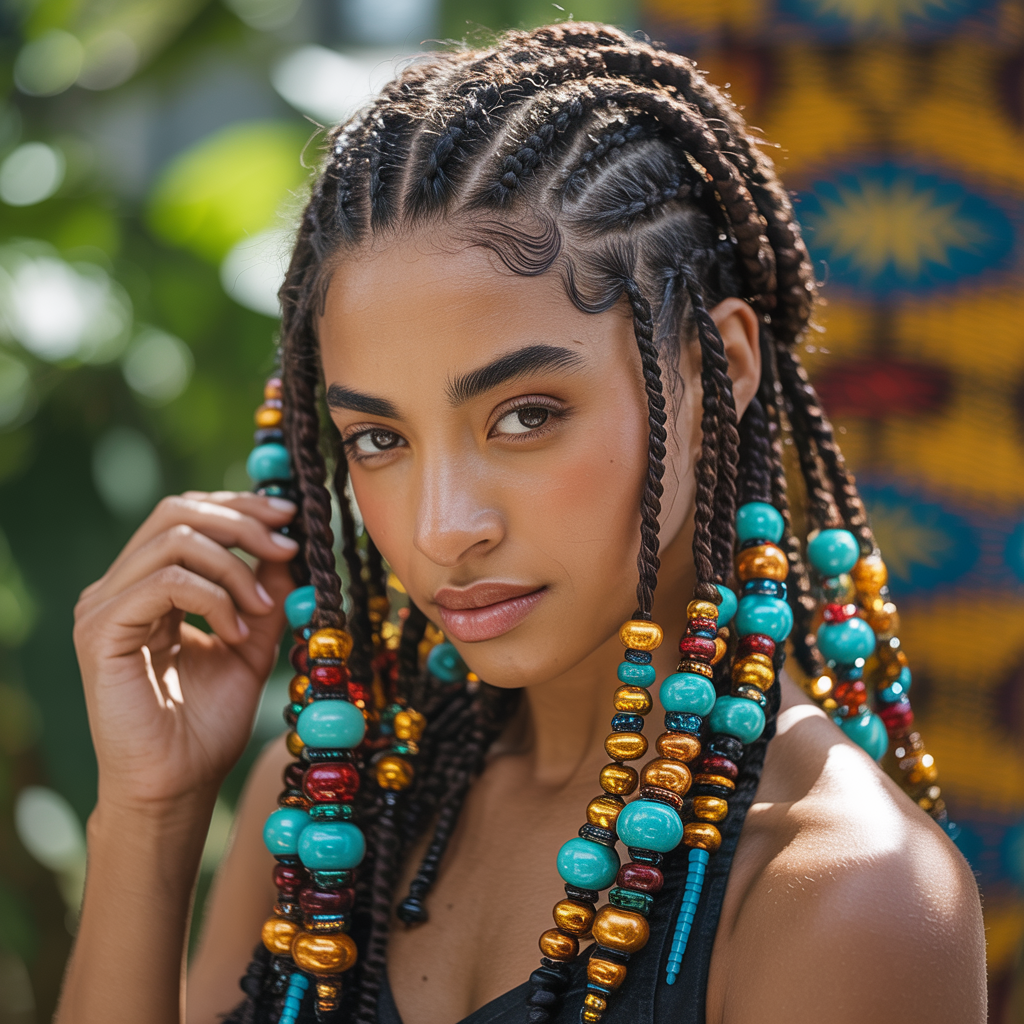 15 Swirl Cornrows Inspiration for a Fresh New Look 3 Swirl Cornrows with Beads