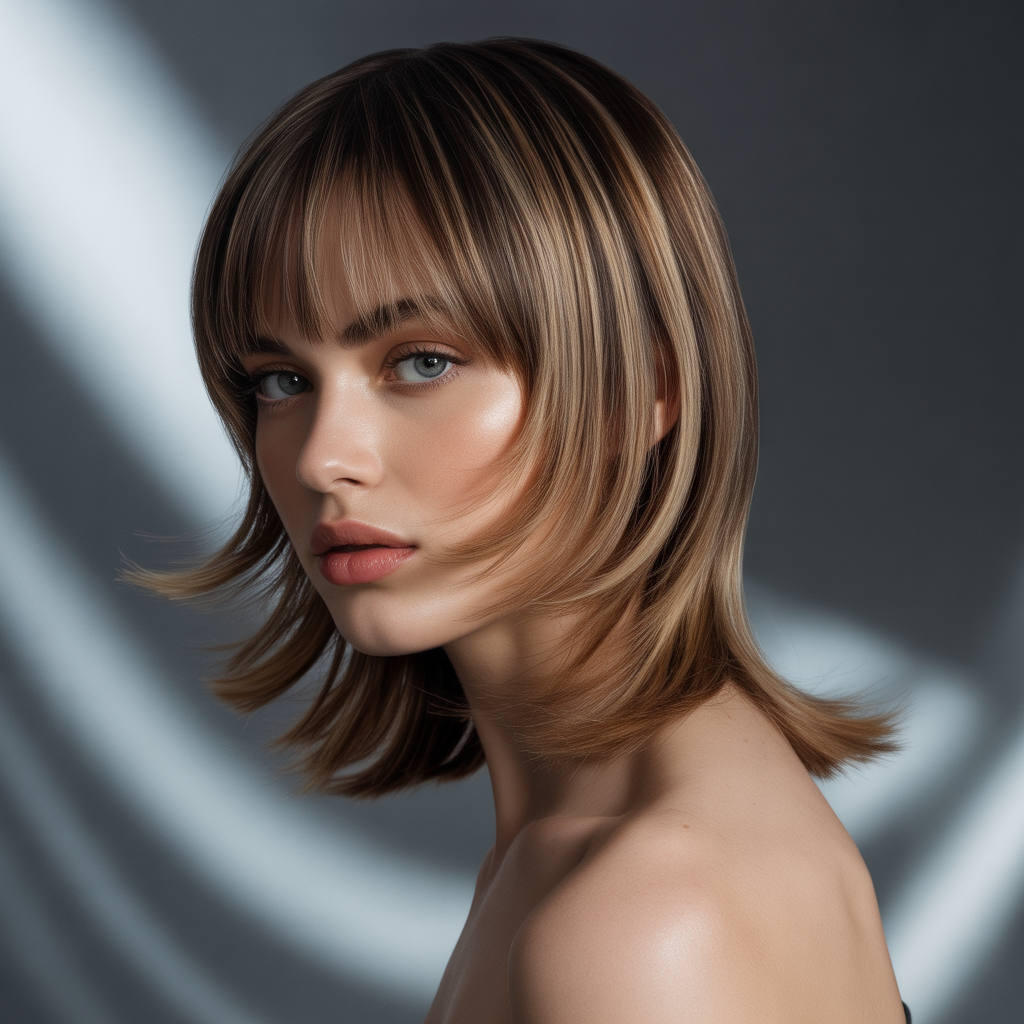 Sleek soft mullet