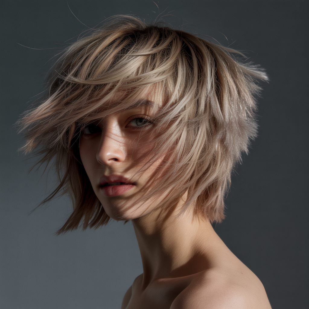 Shaggy Undercut Bob