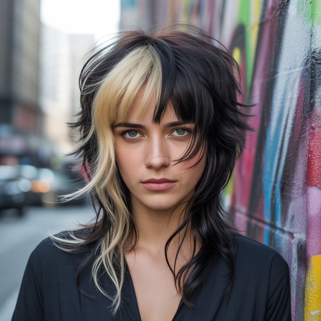Punky asymmetrical streaks