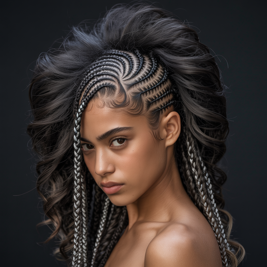 15 Swirl Cornrows Inspiration for a Fresh New Look 12 Swirl Cornrows into a Mohawk