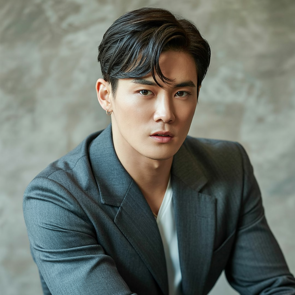 Korean Hairstyles for Men – Fresh & Modern Looks 5 Side-swept long top