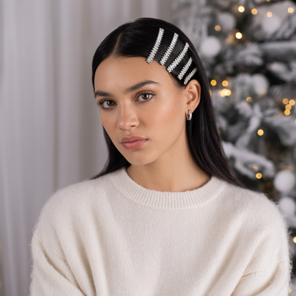 18 Christmas Hairstyles to Shine This Festive Season 18 a striking studio portrait photograph of tPHghfjpQ