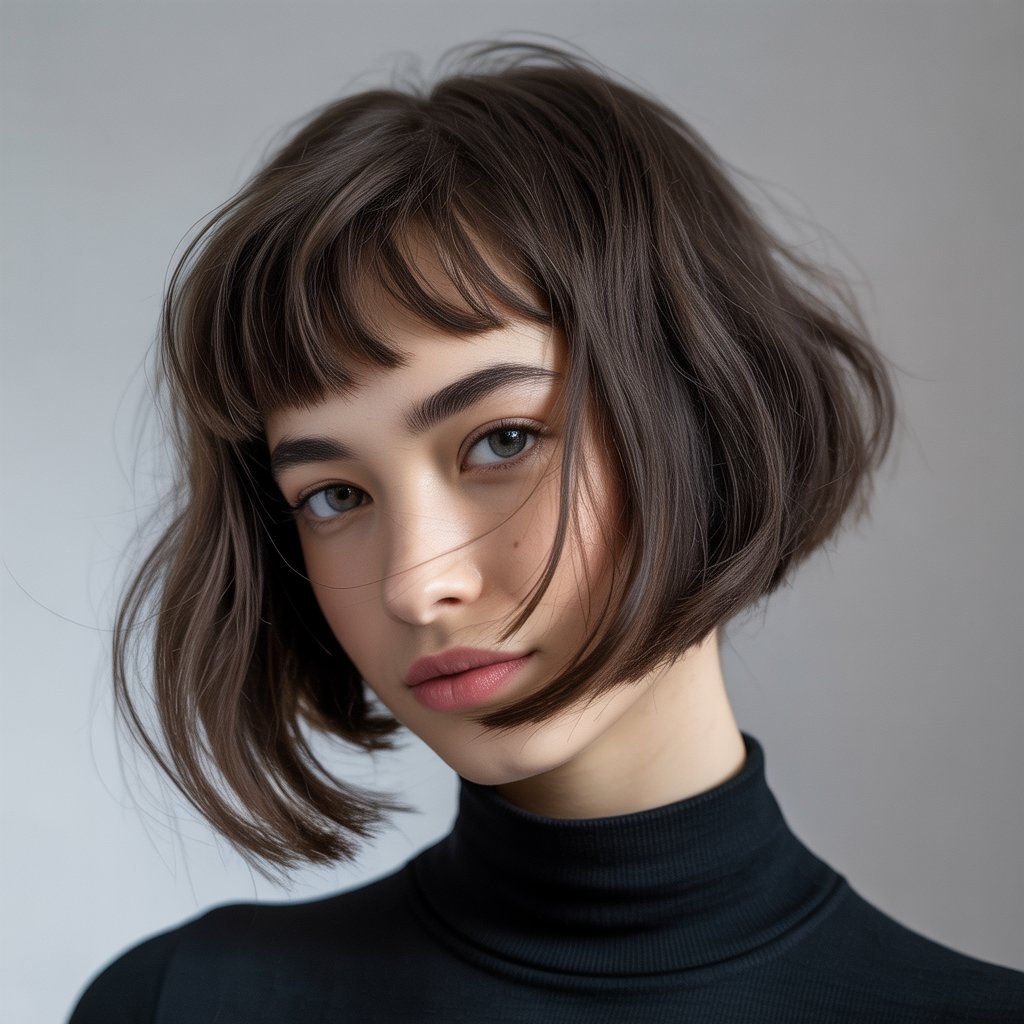 Asymmetrical cut with tapered fringe