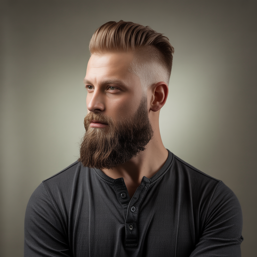 Faded Mullet with Beard Combination