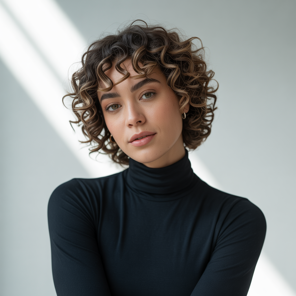 Curly Kitty Cut with Face-Framing Layers