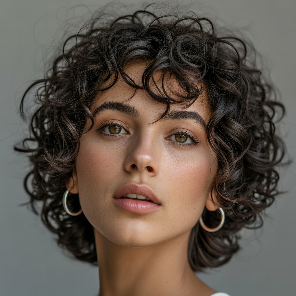 Curly Undercut Bob