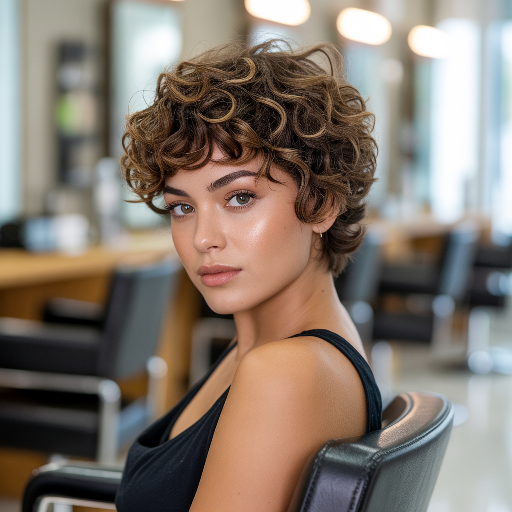 Curly pixie cut for thick hair