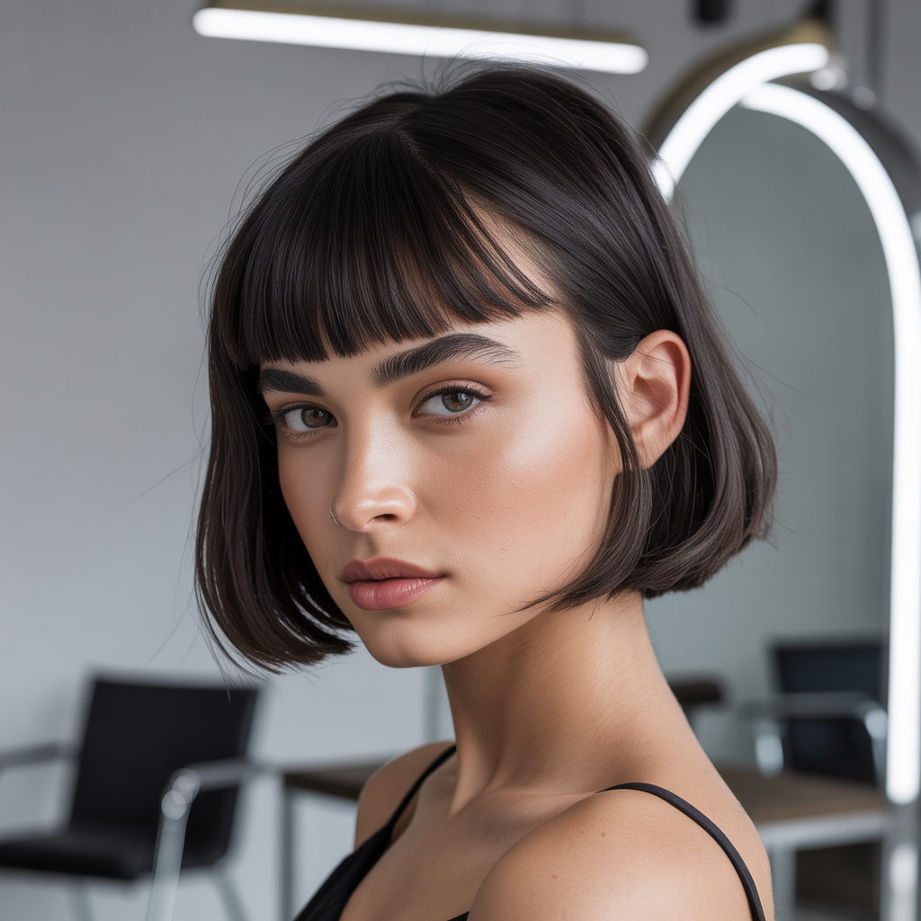 Undercut Bob with Bangs