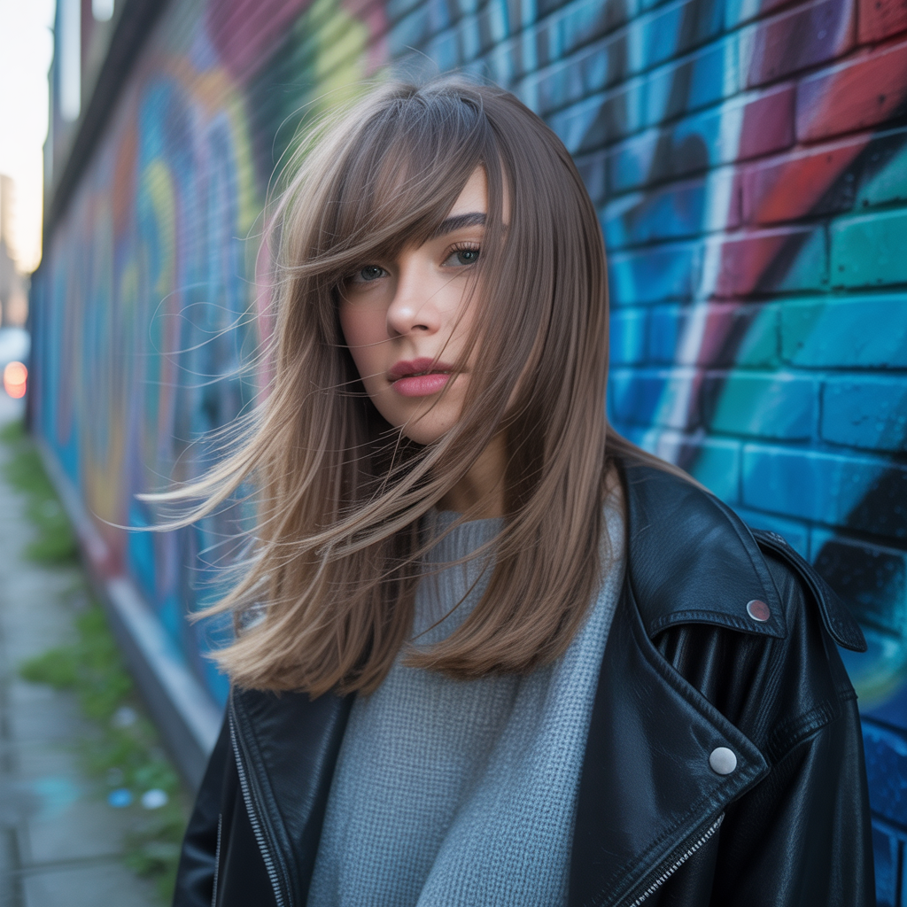 Long shag with long bangs