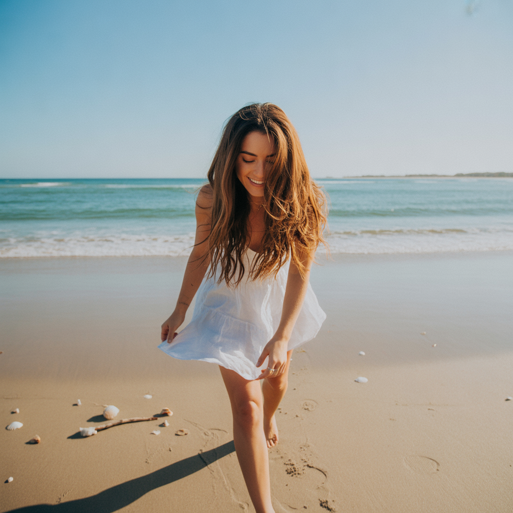 Beachy Waves with California Brunette Highlights