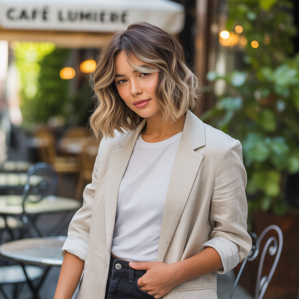 Layered lob (long bob)