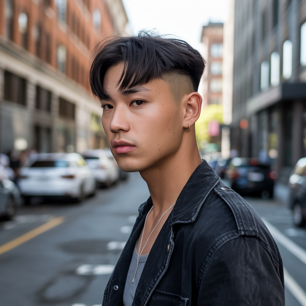 Korean Hairstyles for Men – Fresh & Modern Looks 12 Curtain with undercut