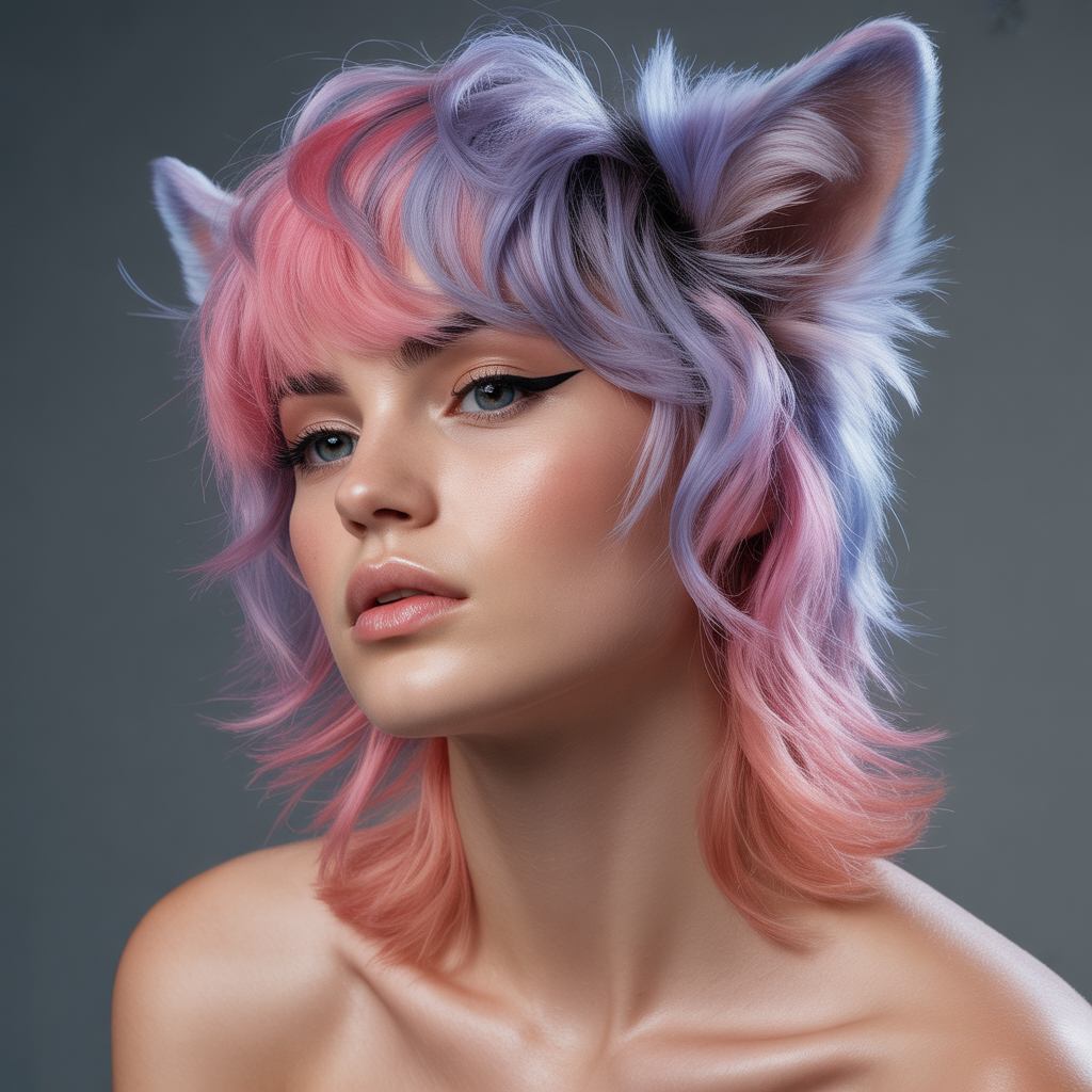 Bold Wolf Cut with Color Highlights