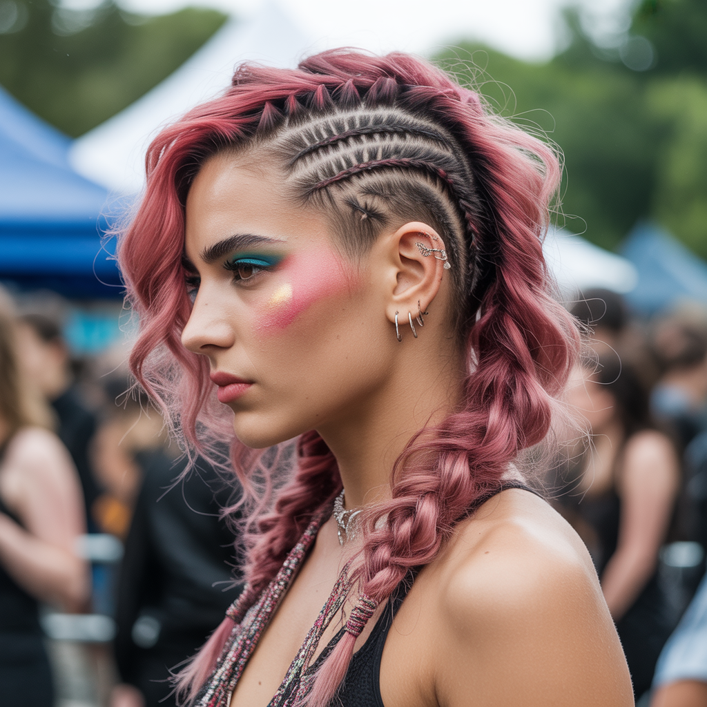 Braided Mohawk with Side Shave