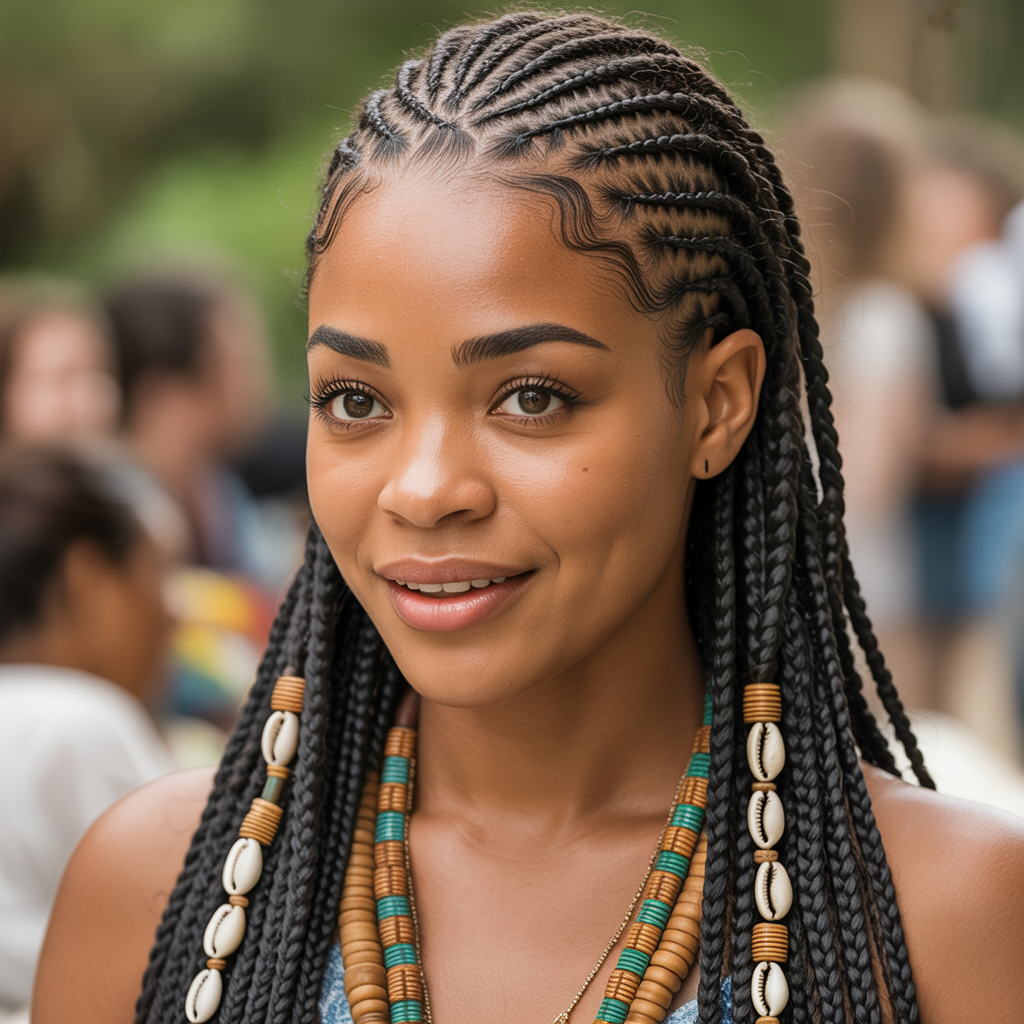 12 Trending Fulani Braids for a Chic, Bold Look 2 Classic Fulani Braids with Beads