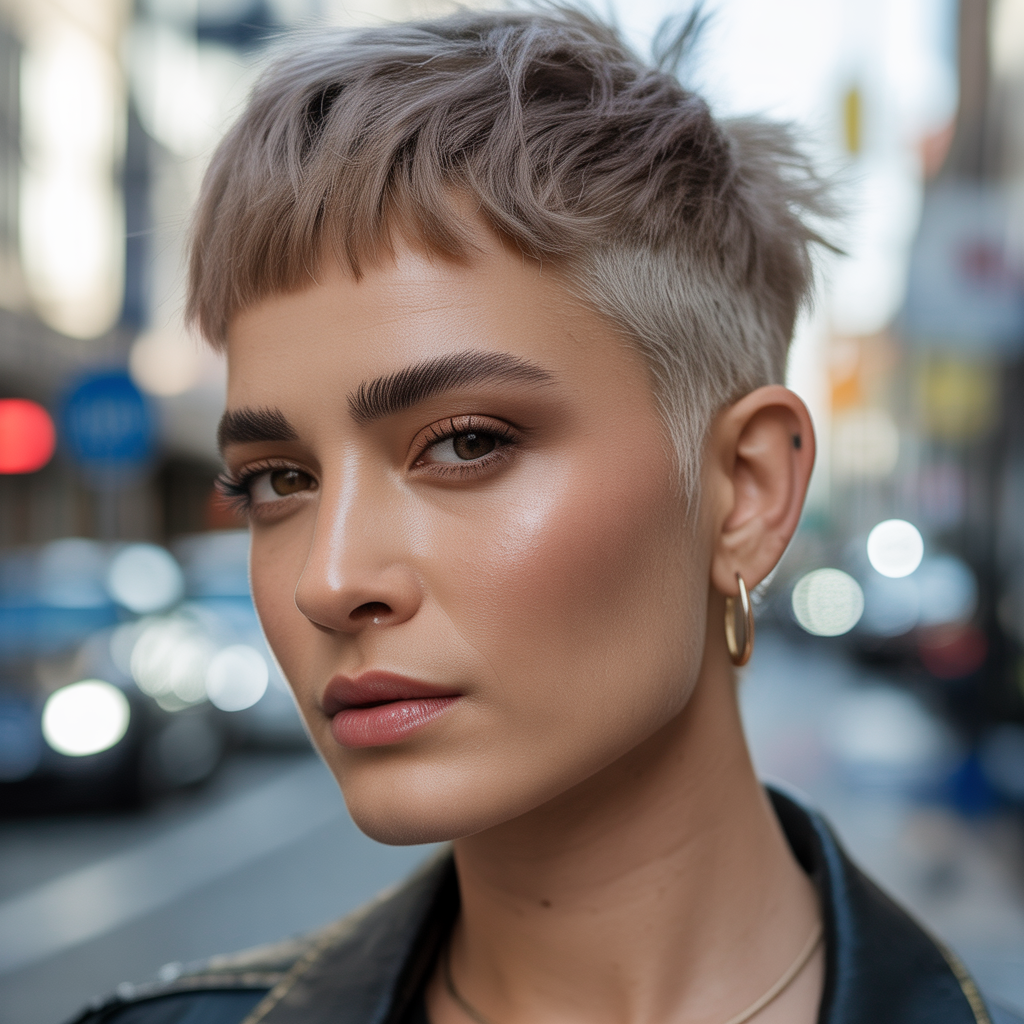 Edgy Short Shag with Micro Bangs