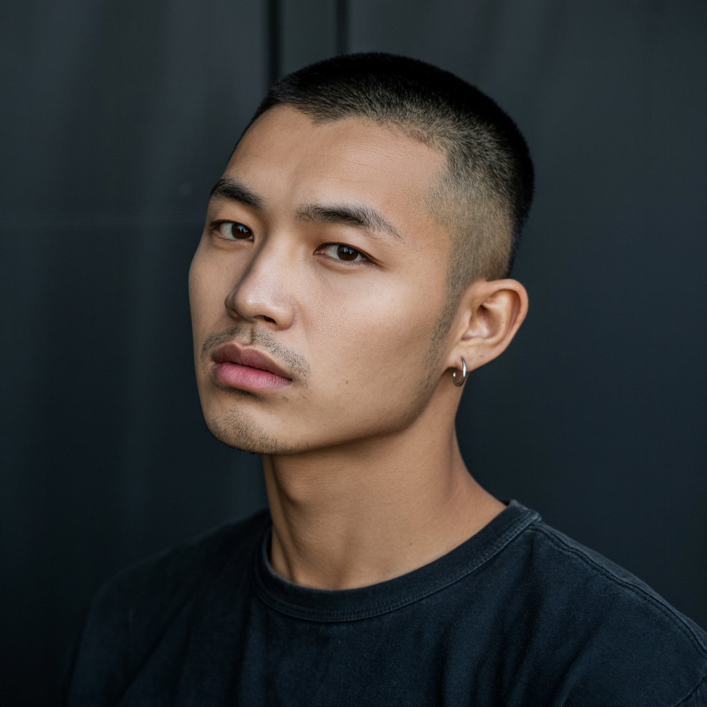 Korean Hairstyles for Men – Fresh & Modern Looks 10 Buzz cut with skin fade