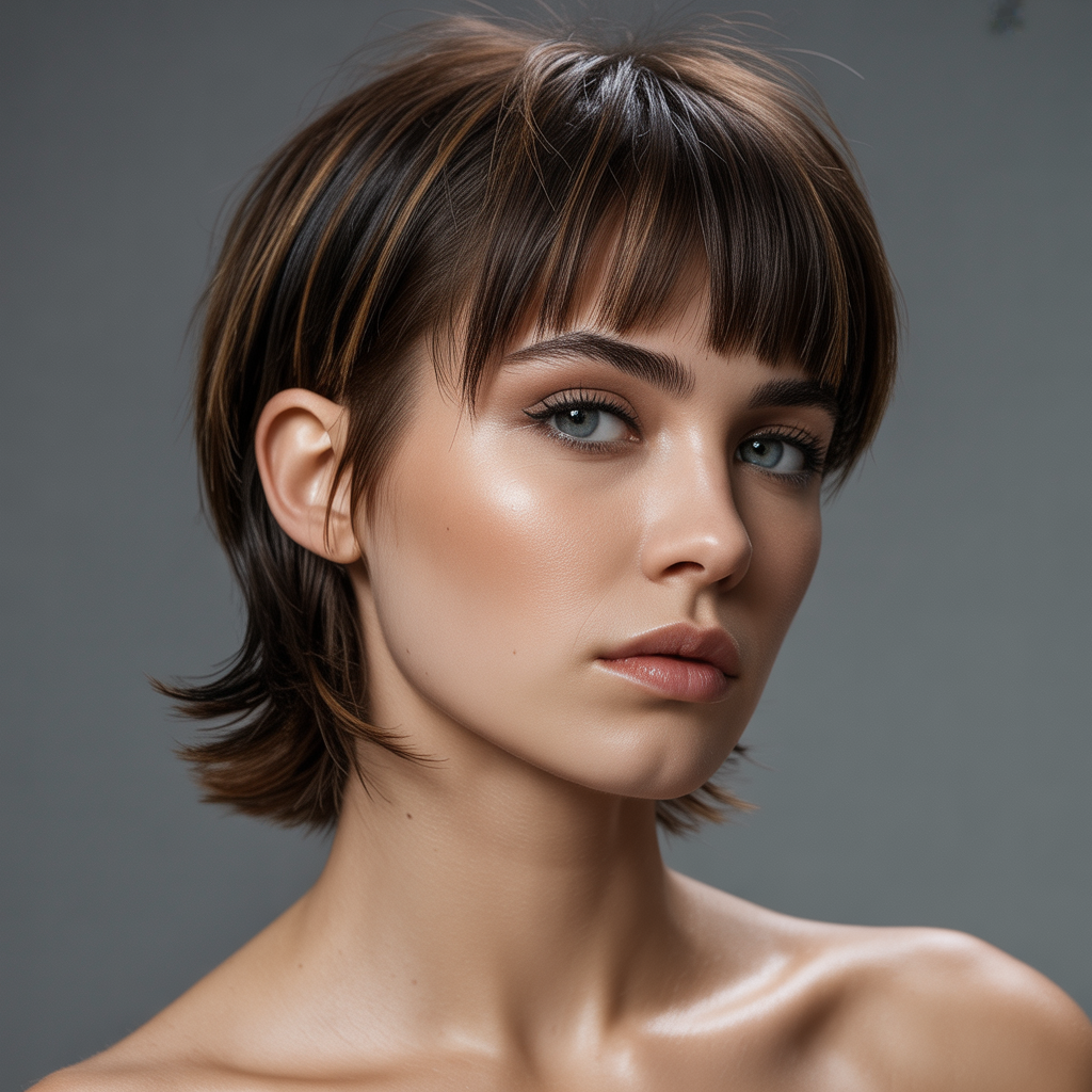 Soft feathered shag with wispy bangs