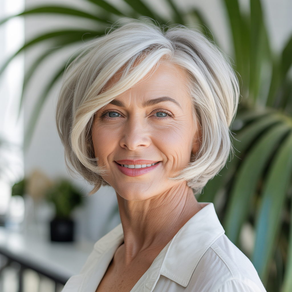 Short textured bob with soft layers