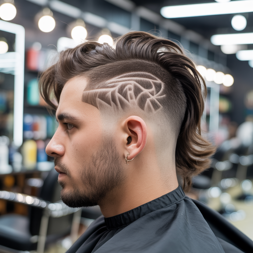 Faded Mullet with Design Work