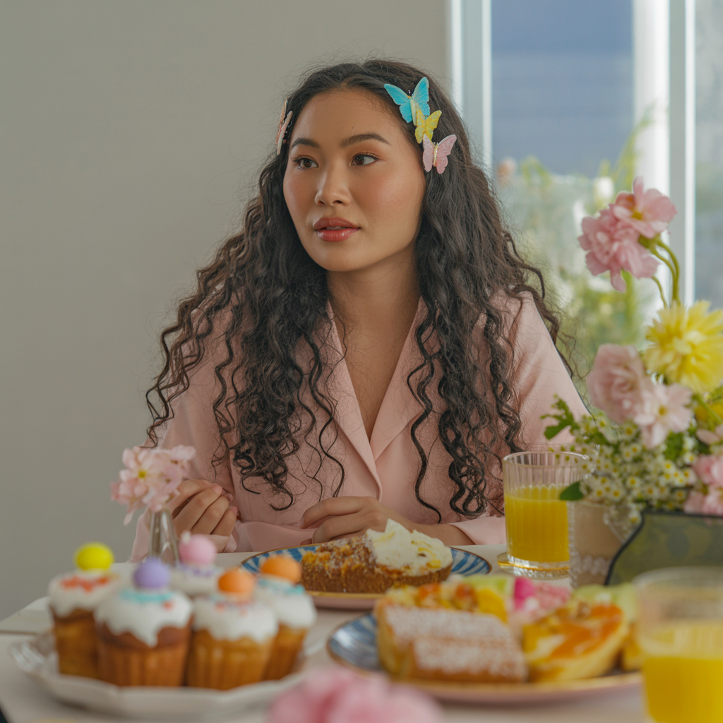 Loose Curls with Butterfly Clips