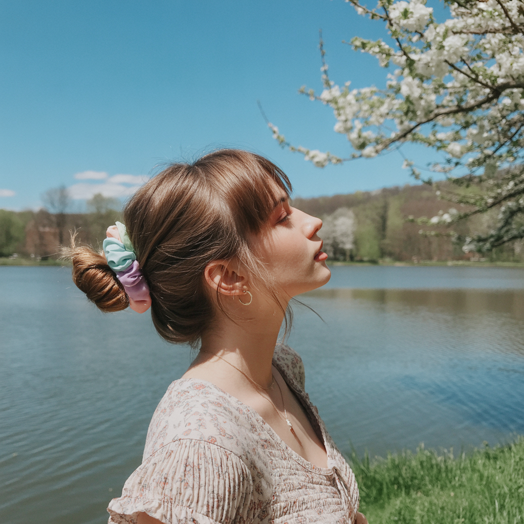 Wavy Bob with Pastel Hair Chalk