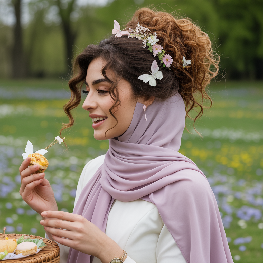 Straight Hair with Pastel Barrettes