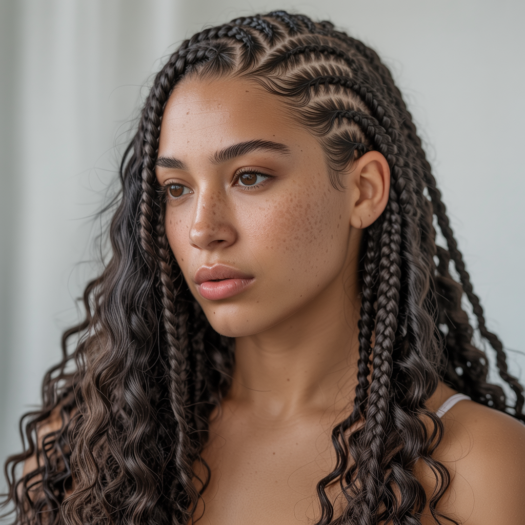 Goddess Cornrows with Feed-In Technique