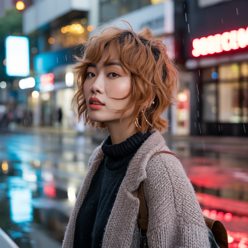 Ginger Brown Shag Cut