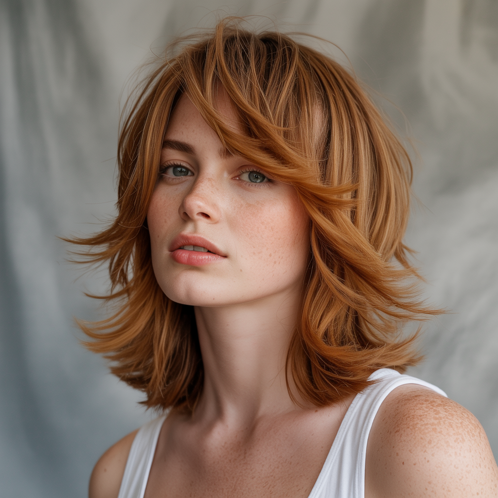 Ginger Brown Layered Cut