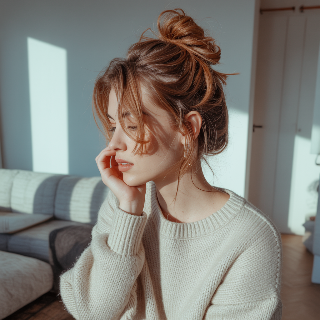Ginger Brown Messy Bun