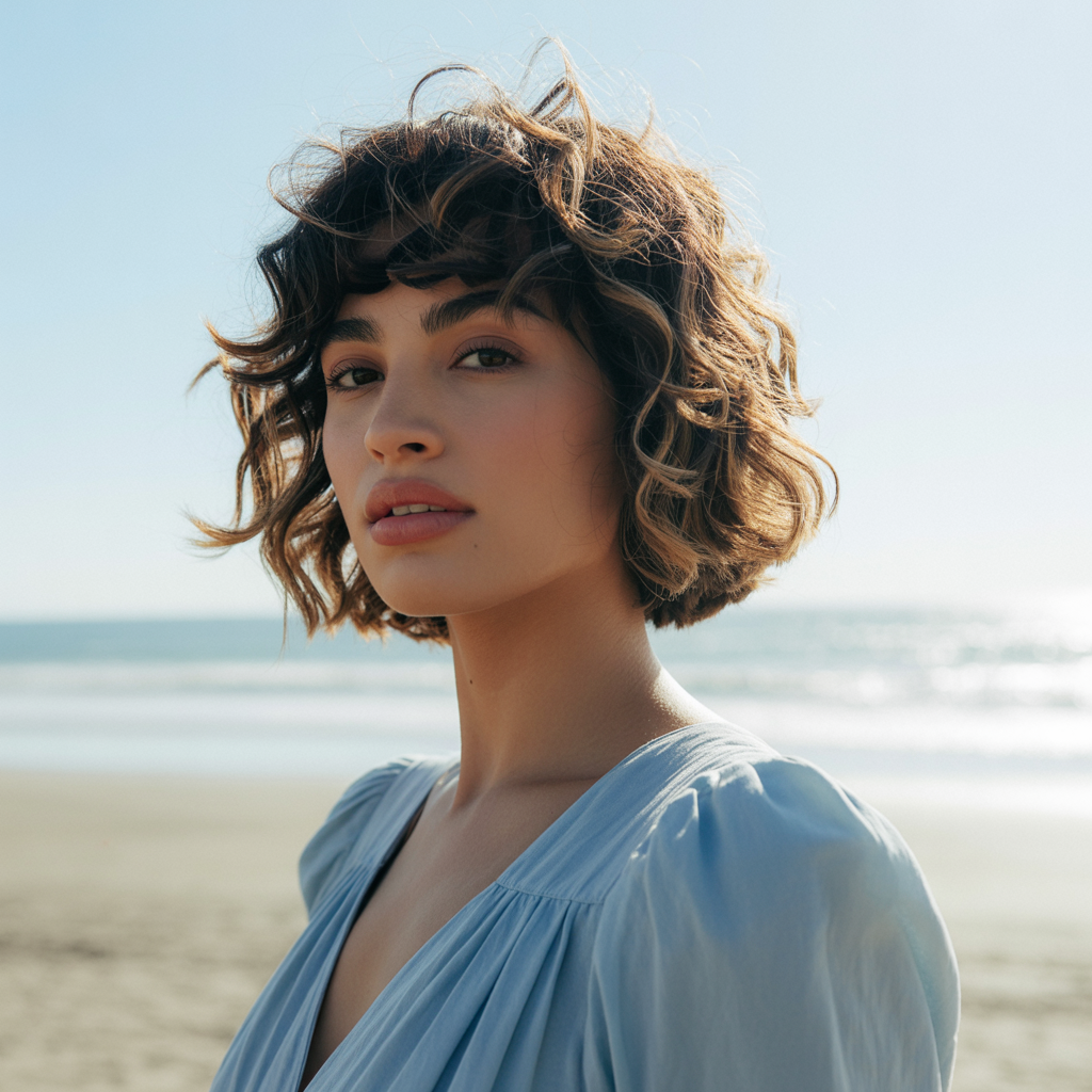 Fluffy Bob with Soft Curls