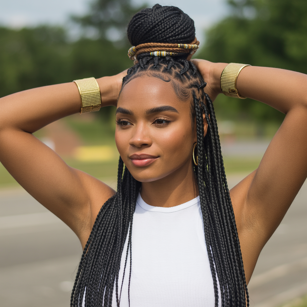 12 Trending Fulani Braids for a Chic, Bold Look 5 Half-Up, Half-Down Fulani Braids
