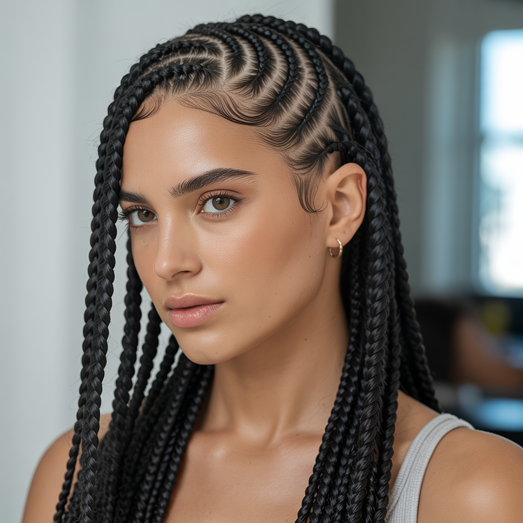 15 Swirl Cornrows Inspiration for a Fresh New Look 4 Jumbo Swirl Cornrows