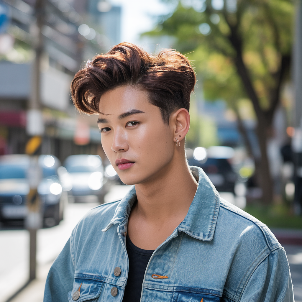 Korean Hairstyles for Men – Fresh & Modern Looks 7 Soft pompadour