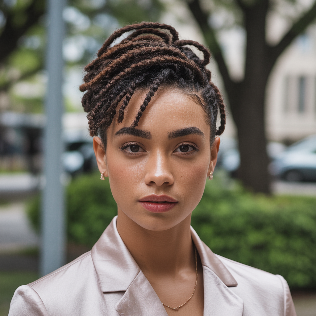 Loc Updo for Short Hair