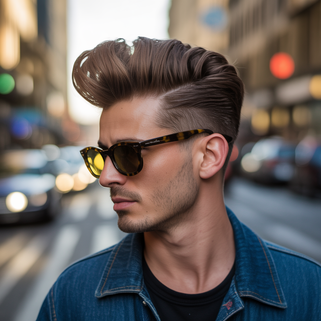 Pompadour with Faded Undercut