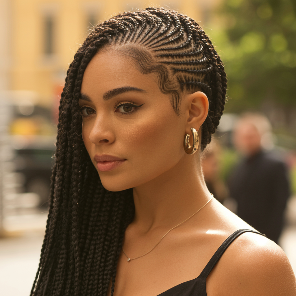 15 Swirl Cornrows Inspiration for a Fresh New Look 15 Side-Swept Swirl Cornrows