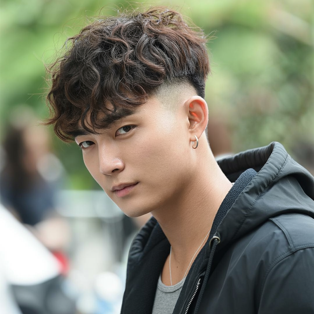 Korean Hairstyles for Men – Fresh & Modern Looks 8 Low fade with messy top