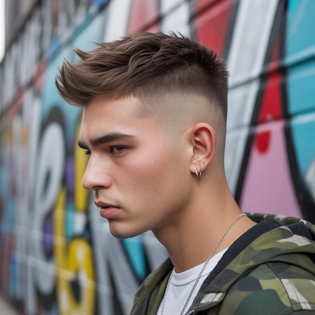 Textured Crop Faded Undercut