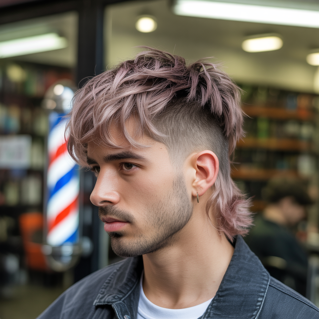 Textured Faded Mullet with Choppy Layers