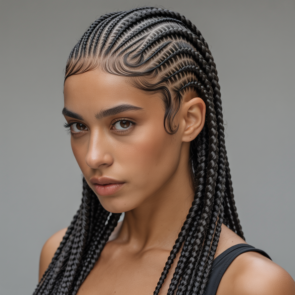15 Swirl Cornrows Inspiration for a Fresh New Look 2 Classic Swirl Cornrows with Sleek Finish