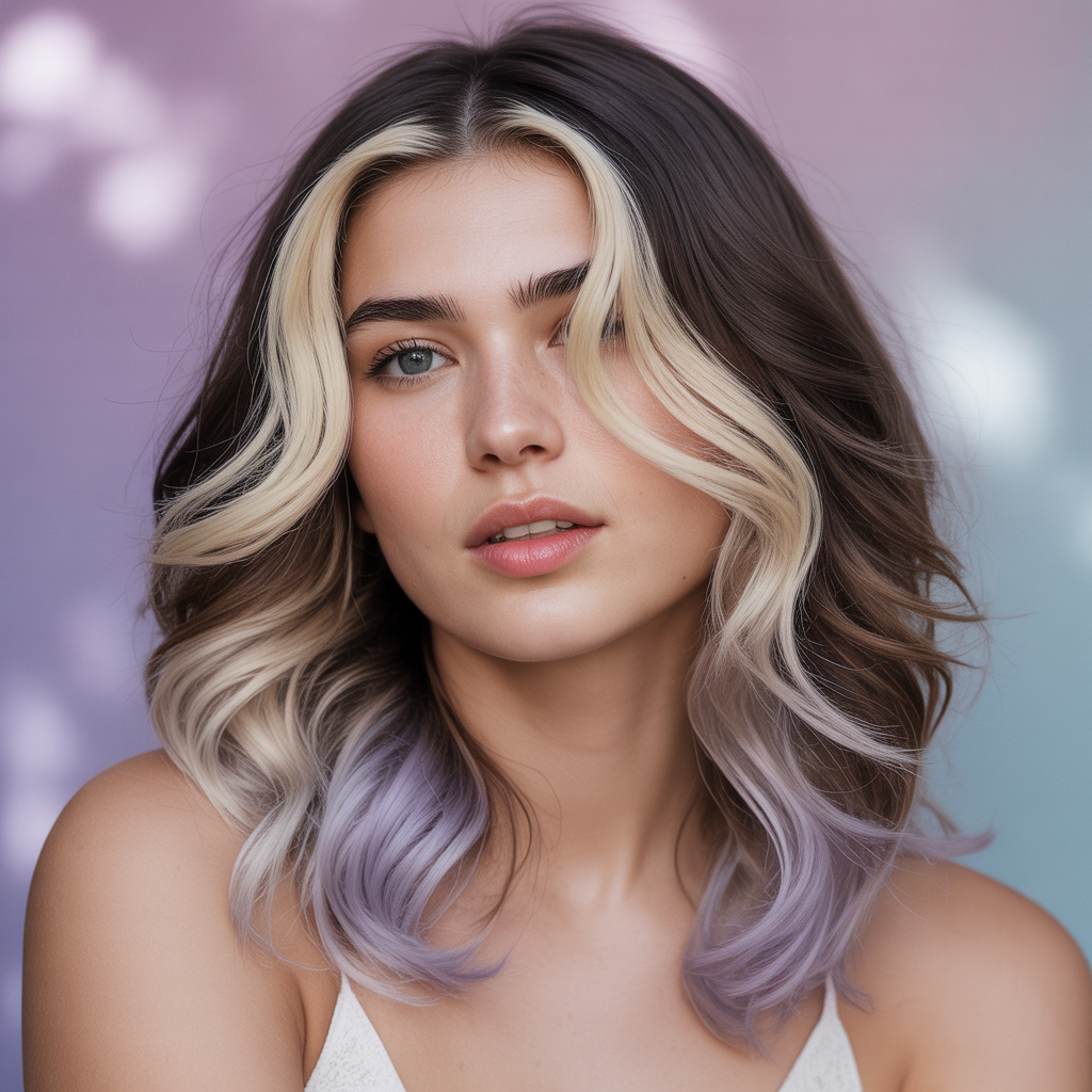 Soft ombré skunk with pastel fade