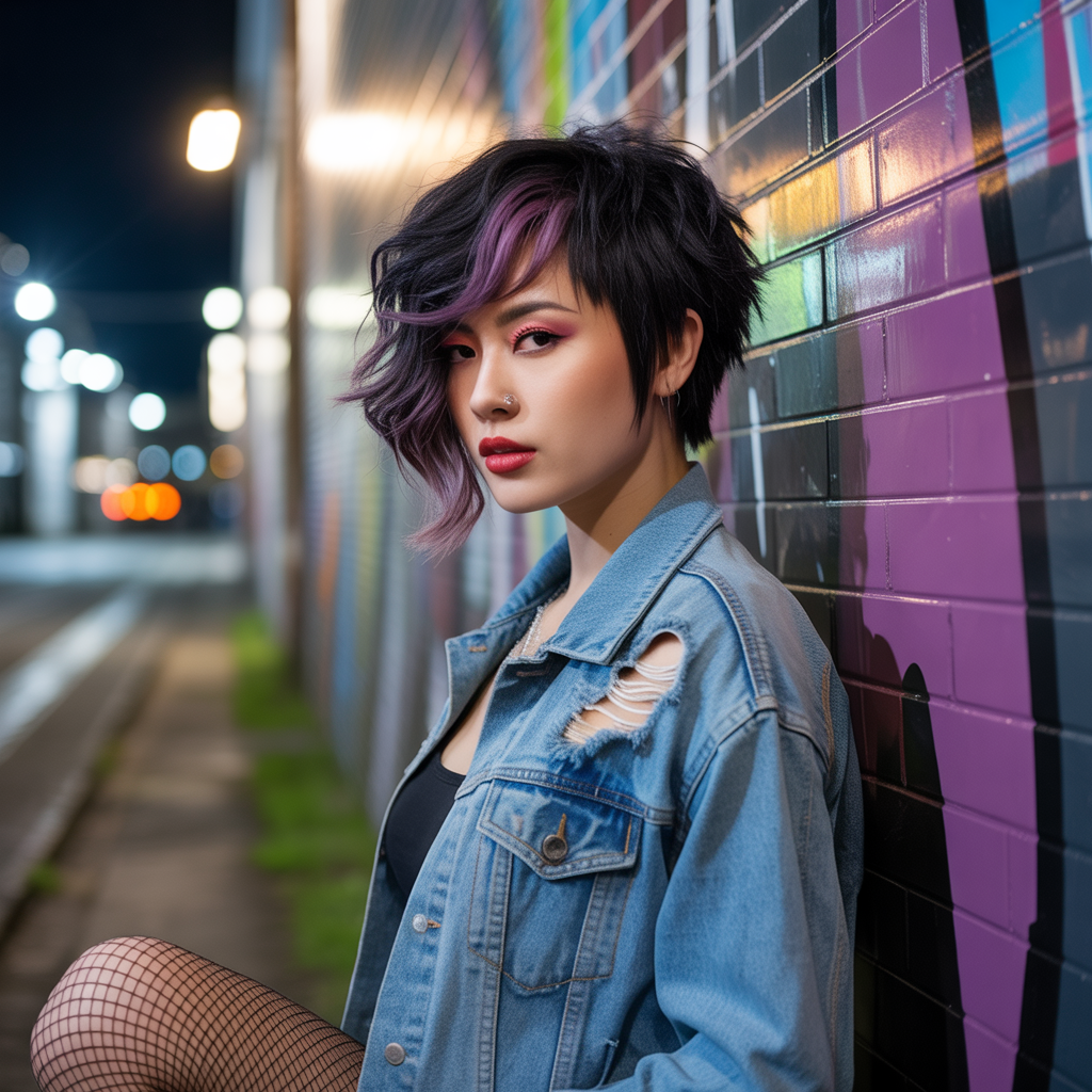 Asymmetrical Short Wolf Cut