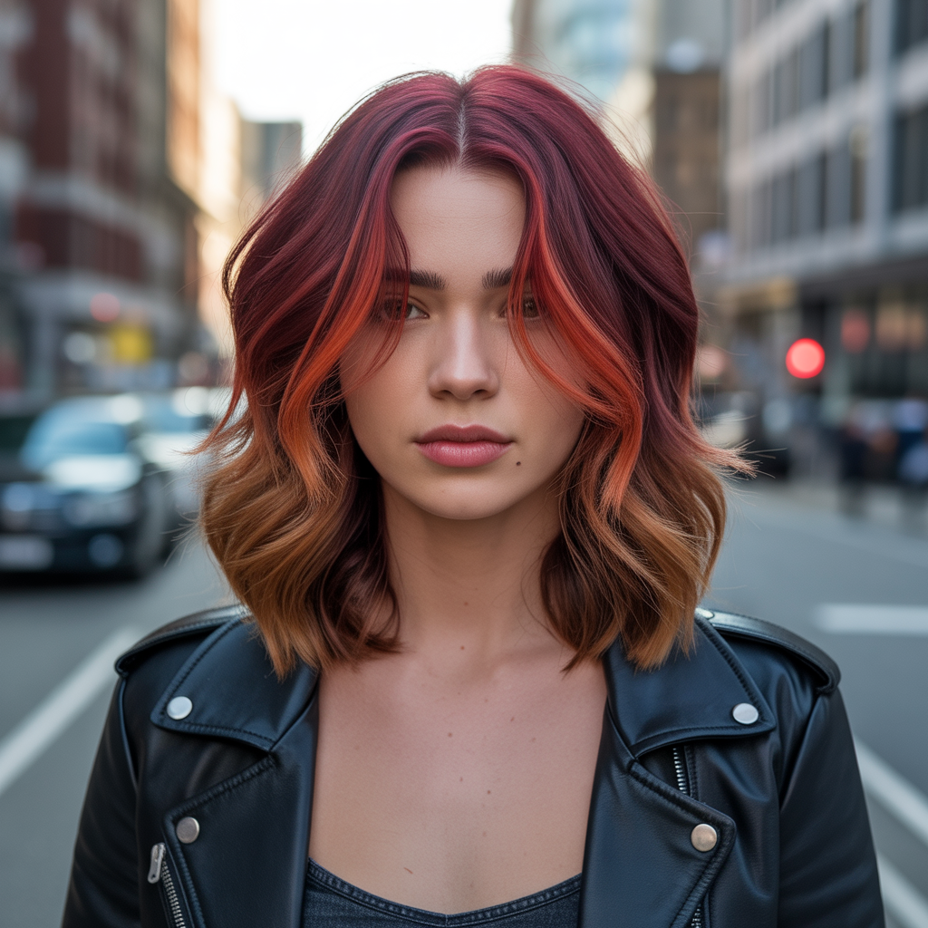 Balayage Red Wolf Cut