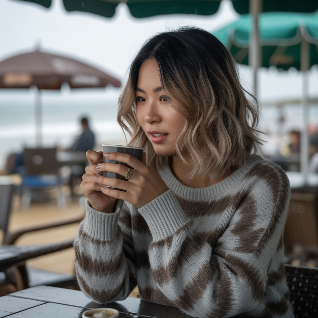 Beachy Balayage Wolf Cut