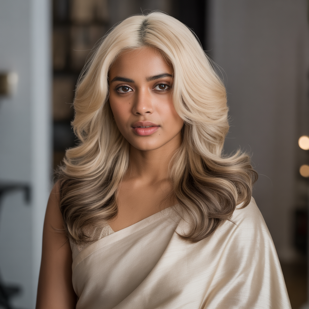 Beige Blonde with Taupe Lowlights