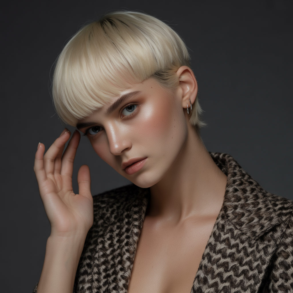 Blonde Bowl Cut