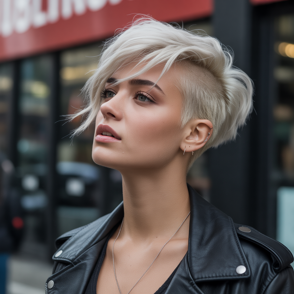 Blonde Pixie with Shaved Sides